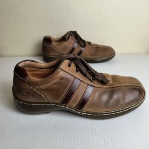 Skechers Citywalk Malton Men's 11 Y2K Brown Leather Sneakers with Sturdy Sole